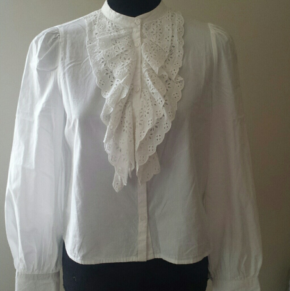New Zara white cotton blouse